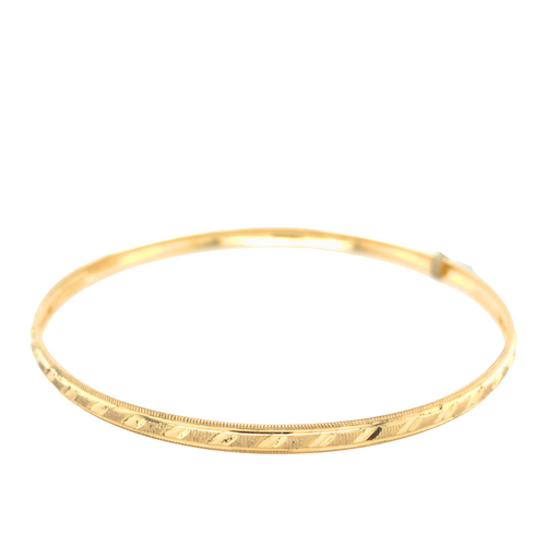 10kt Fancy Gold Fancy Cut Bangle 4mm
