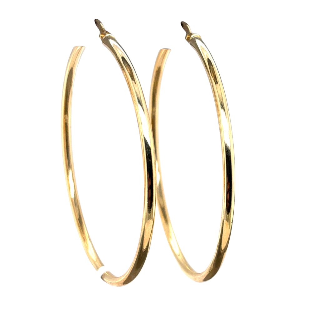 14kt Yellow Gold Fancy Hoop Earrings