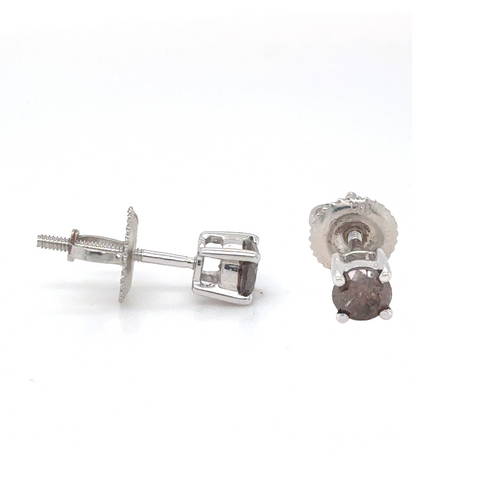 10kt White Gold .50ct Black Diamond Stud Earring