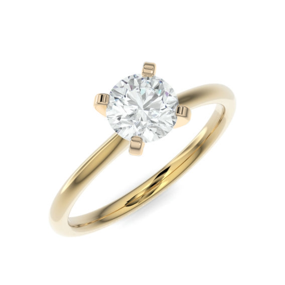 10kt Yellow Gold Lab Grown 1.02ct Round Diamond Ring