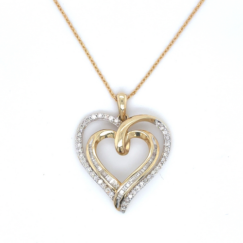 10kt Yellow Gold .50ct Diamond Heart Pendant