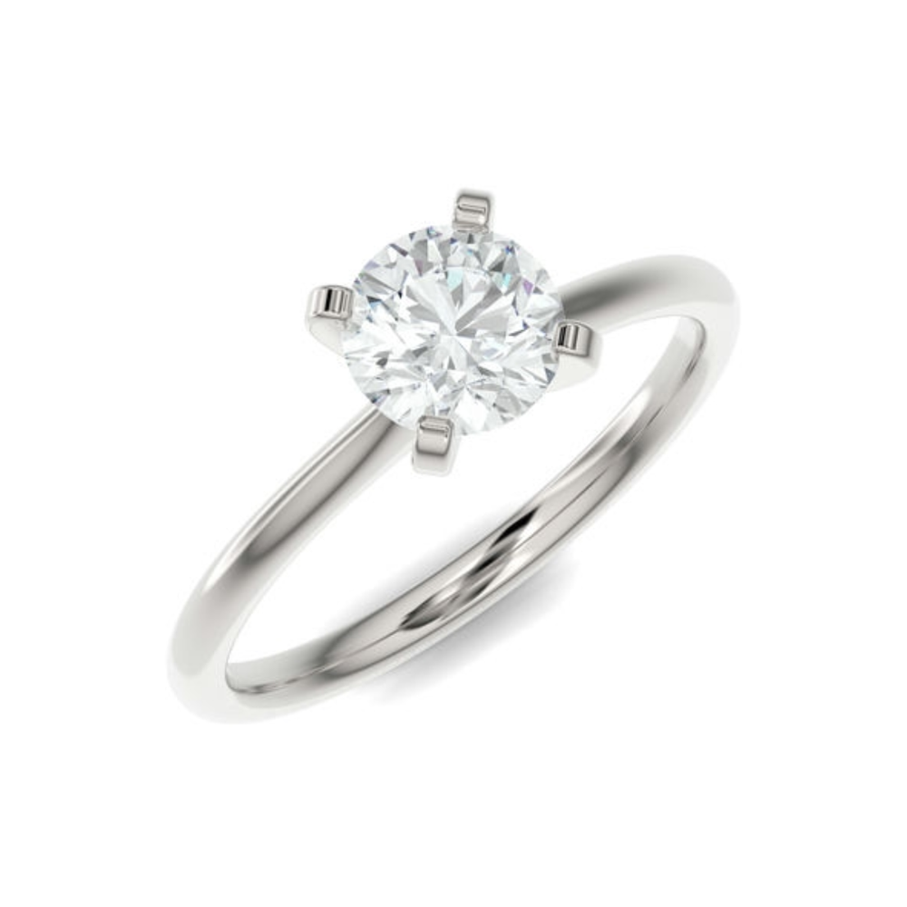 10k White Gold Lab Grown 1.07ct Round Diamond Ring