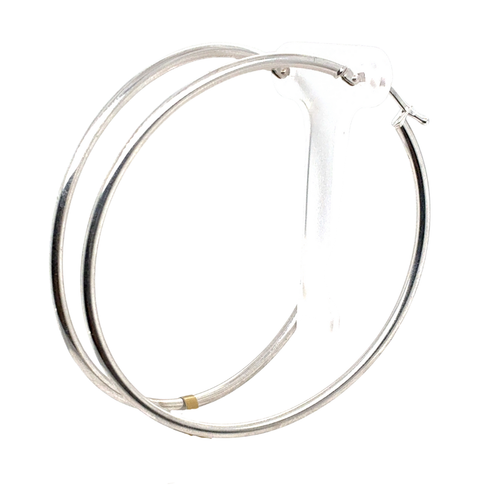 10kt White Gold Hoops