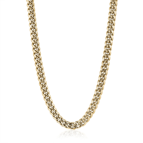 Italgem Stainless Steel Gold Plated 10mm Cuban Chain 24" YN25-24