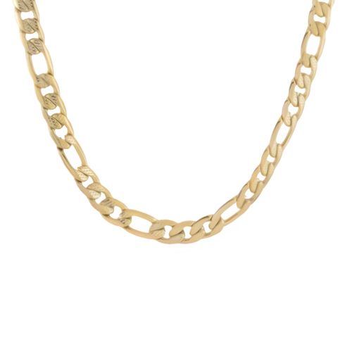 Italgem IP Gold Stainless Steel 7mm Figaro Chain 24" SYN49