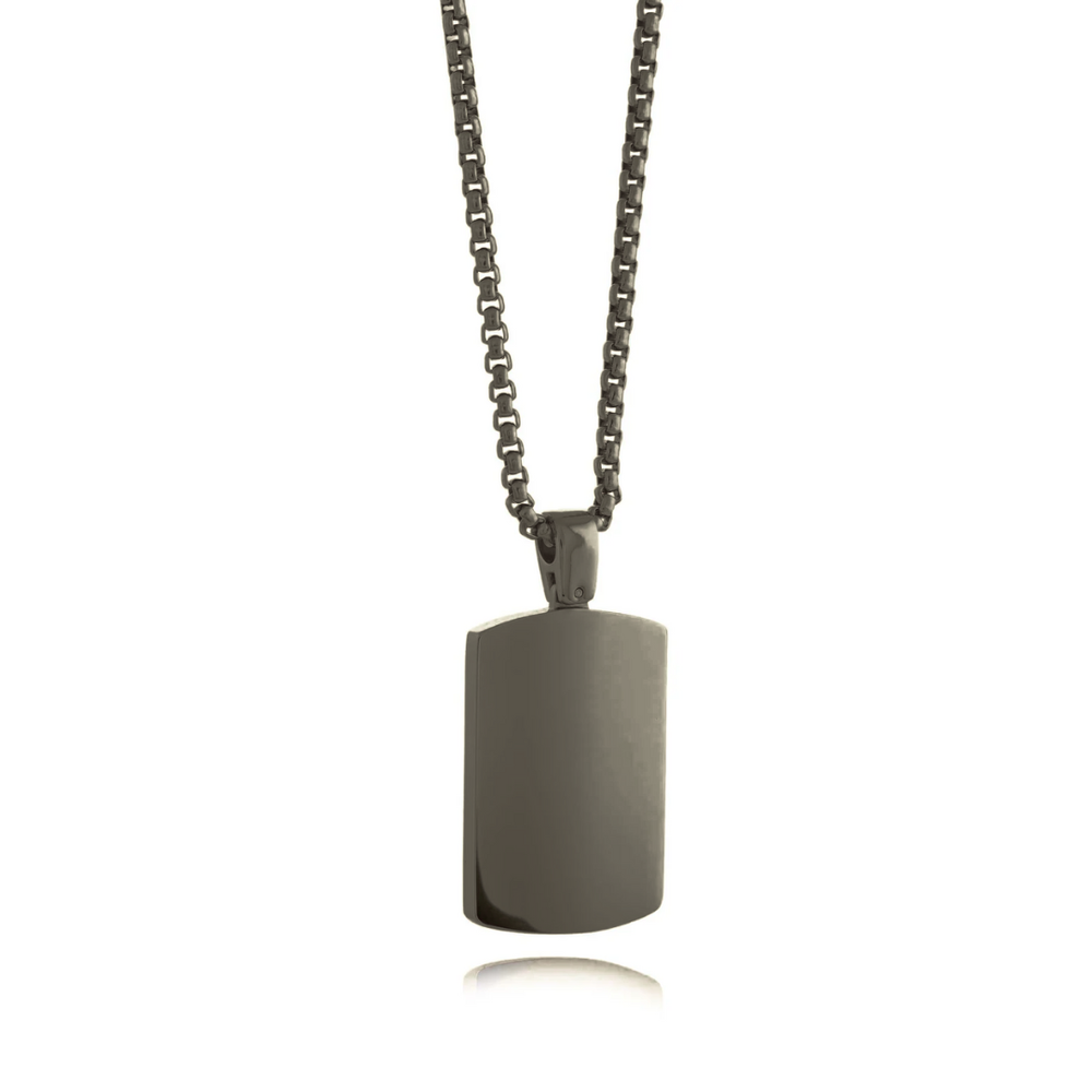 Italgem Stainless Steel Black Plated Chain with Dog Tag SP15