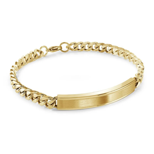 Italgem Stainless Steel Gold-IP ID 6mm Bracelet