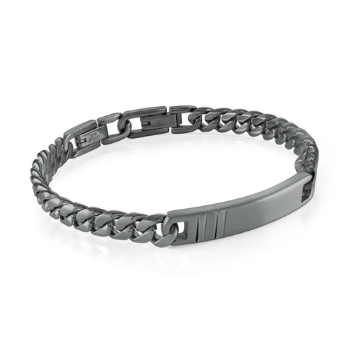 Italgem Stainless Steel Gun Metal ID 7.7mm Bracelet