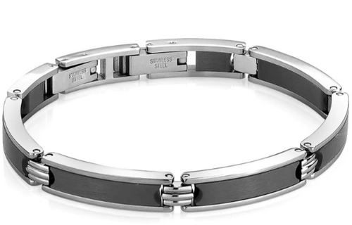 Stainless Steel black carbonfibre bracelet