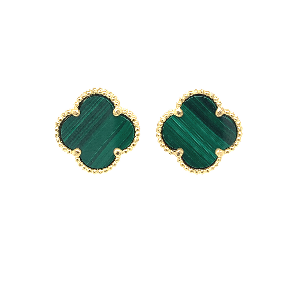 10kt Yellow Gold Four Leaf Clover Earrings