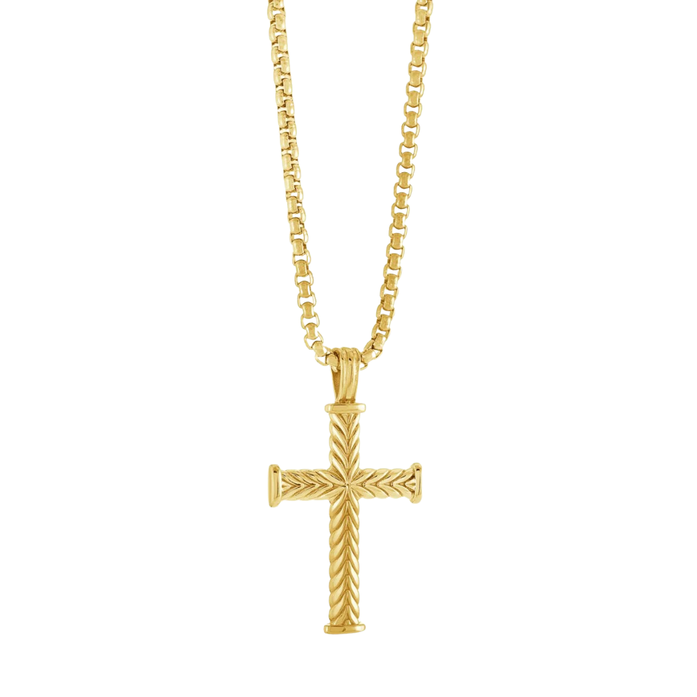 Italgem Stainless Steel Gold Plated Cross Necklace