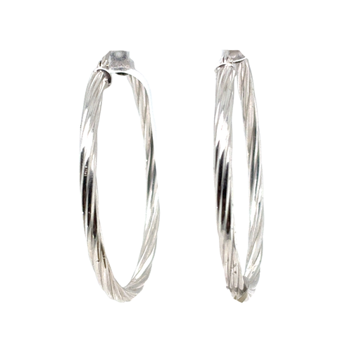 10kt White Gold Hoop Earrings