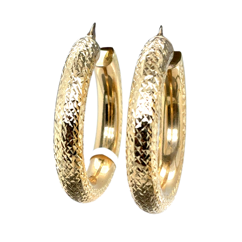 14kt Yellow Gold Fancy Hoop Earrings