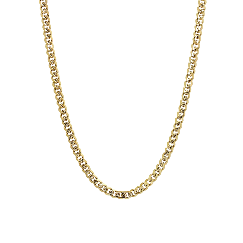Italgem Stainless Steel Gold Plated Curb Necklace