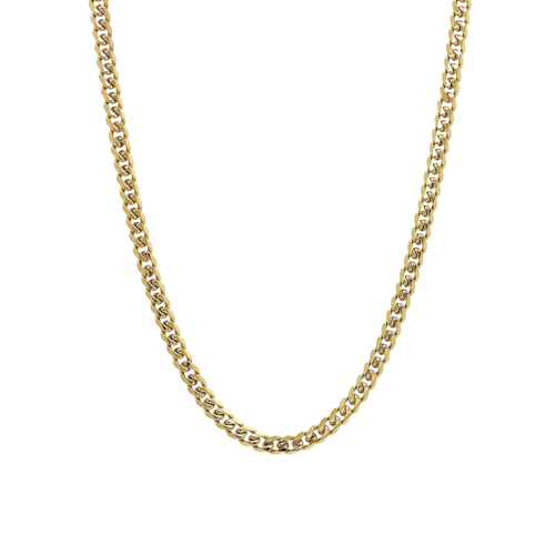 Italgem Stainless Steel Gold Plated Curb Necklace