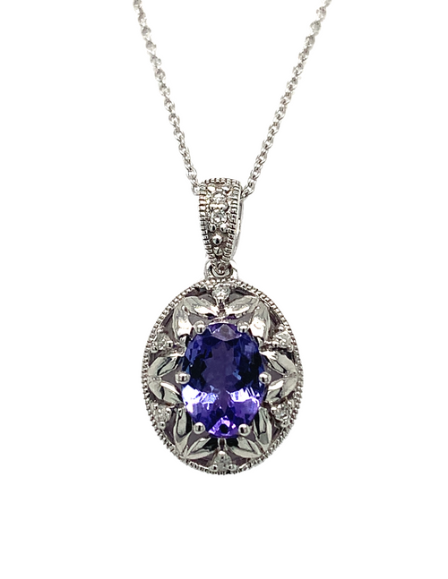 10KW Tanzanite and Diamond Pendant