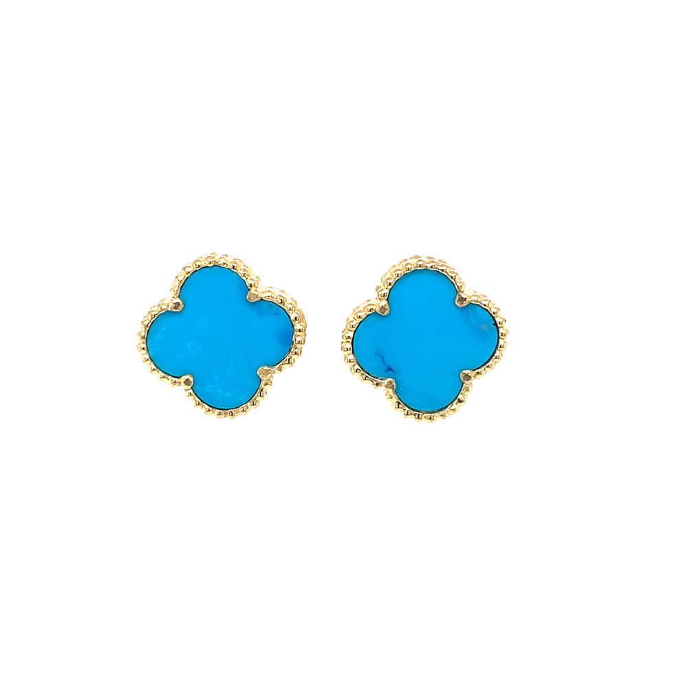 10kt Yellow Gold Four Leaf Clover Earrings