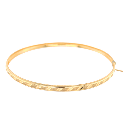 10kt Fancy Gold Fancy Cut Bangle 2mm