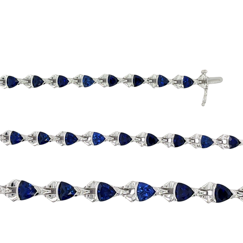 Sterling Silver Lab Grown Sapphire Fancy Bracelet