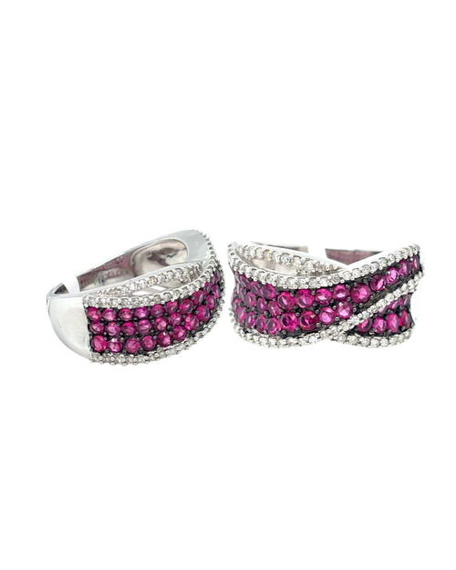 14kt White Gold Synthetic Ruby Fancy Ring