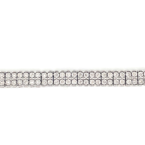 Sterling Silver with Diamonds Tennis Bracelet