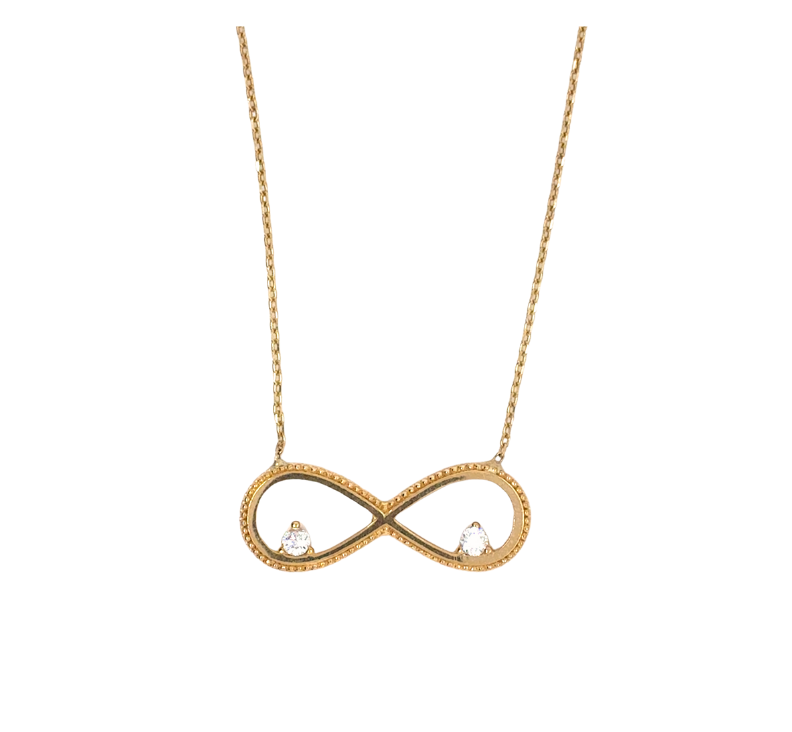 10kt Yellow Gold Infinity Pendant with CZ