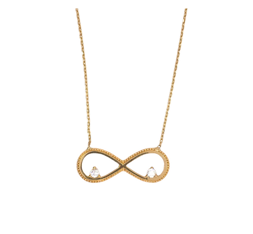 10kt Yellow Gold Infinity Pendant with CZ