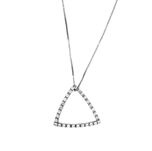 10kt White Gold Fancy CZ Pendant