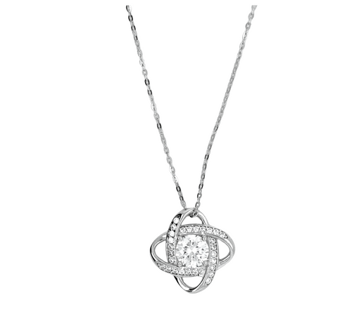 10kt White Gold CZ Necklace
