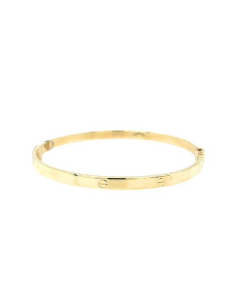 10kt Yellow Gold Oval 4mm Hinge Bangle