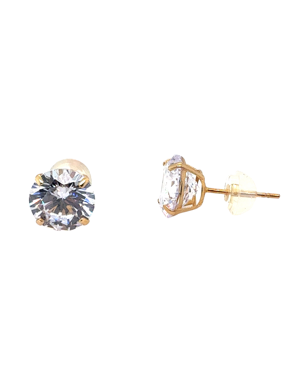 10kt Yellow Gold 8mm CZ Stud Earrings