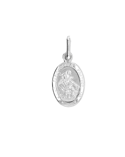 10kt White Gold St. Christopher Charm