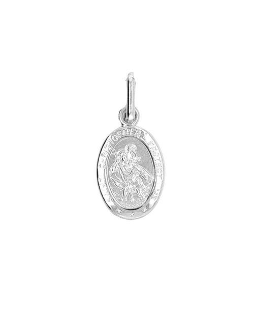 10kt White Gold St. Christopher Charm