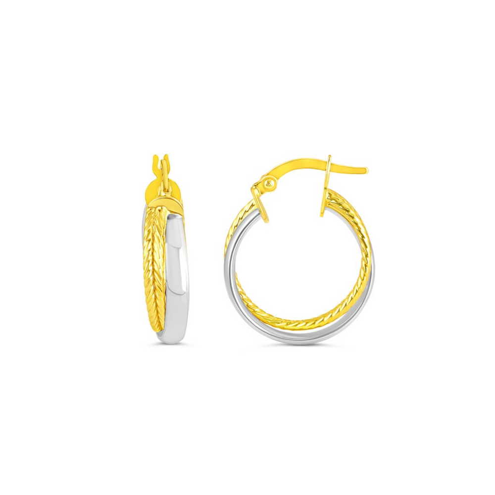 10kt Two-Tone Gold Hoop Earrings