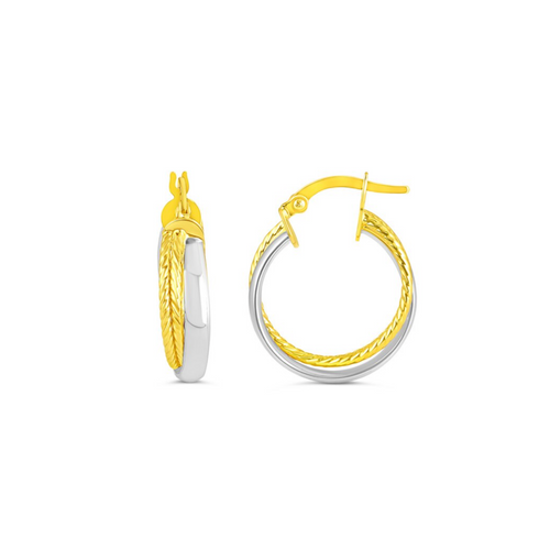 10kt Two-Tone Gold Hoop Earrings