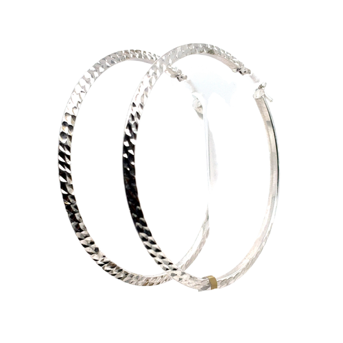 10kt White Gold Hoop Earrings