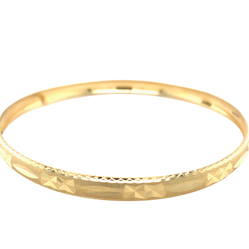 10kt Fancy Gold Fancy Cut Bangle
