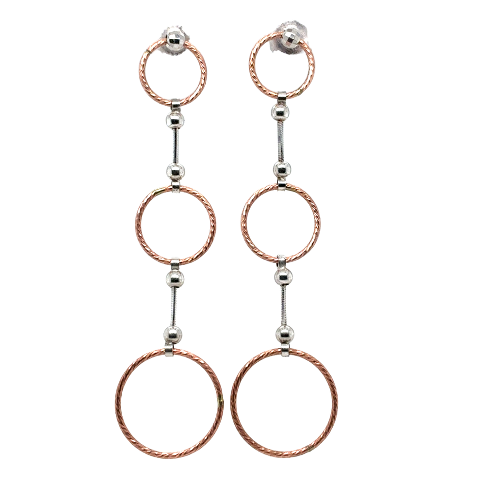 10kt White/Rose Gold Earrings