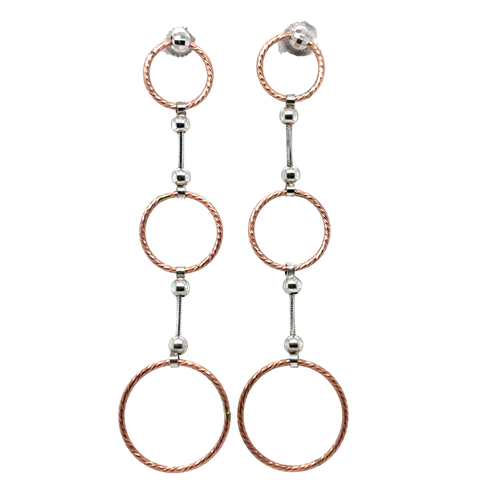 10kt White/Rose Gold Earrings