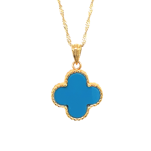 14kt Yellow Gold Four Leaf Clover Pendant