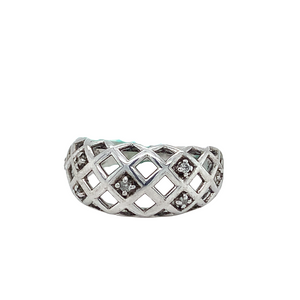 Sterling Silver Fancy Ring with Diamond