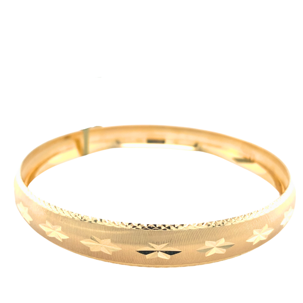 10kt Fancy Gold Fancy Cut Bangle 10mm