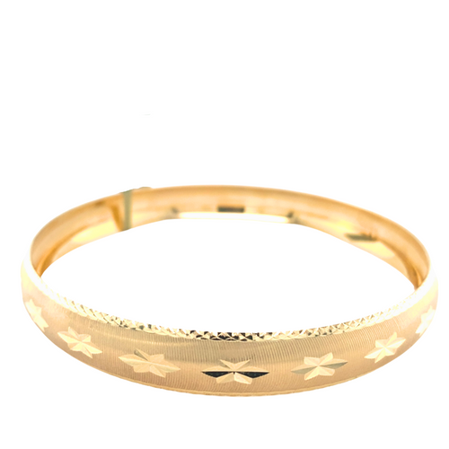 10kt Fancy Gold Fancy Cut Bangle 10mm