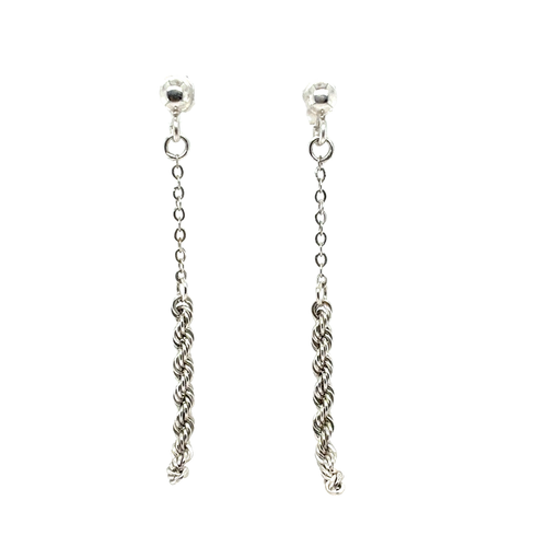 10kt White Gold Rope Earrings