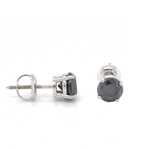 14kt White Gold 1.66ct Black Diamond Stud Earring