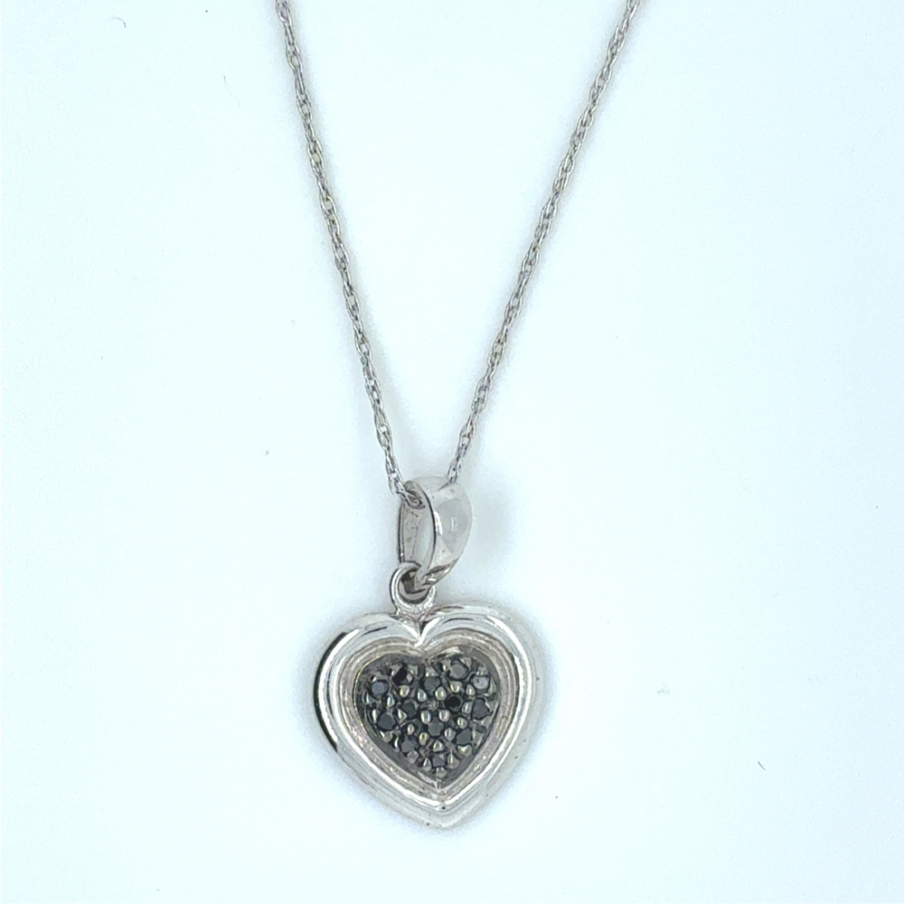 10kt White Gold 0.06ct Diamond Heart Pendant