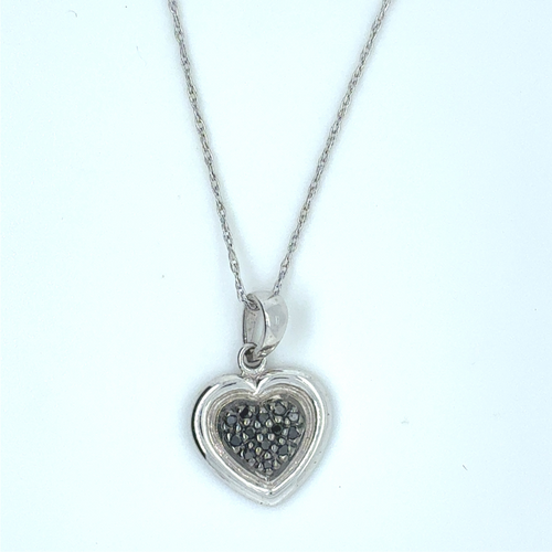 10kt White Gold 0.06ct Diamond Heart Pendant