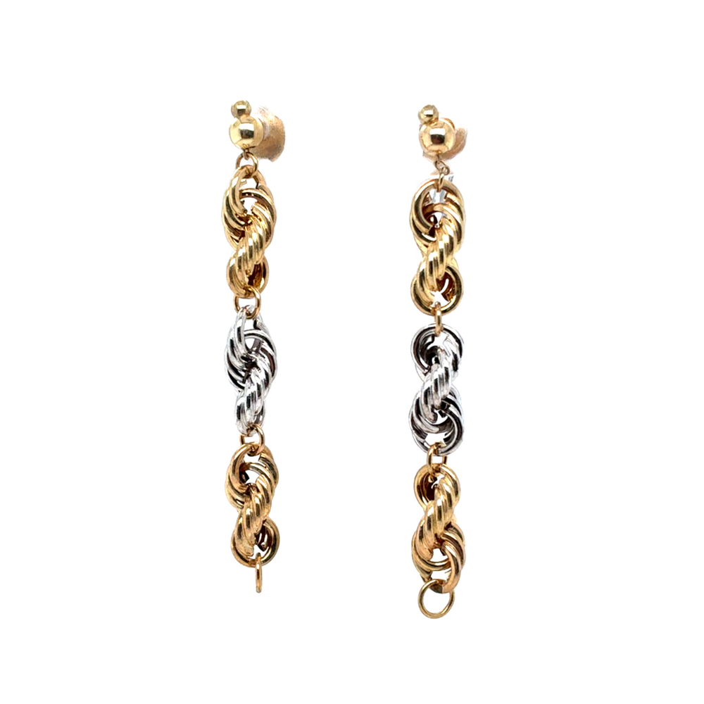 10kt Tri Gold Fancy Earrings