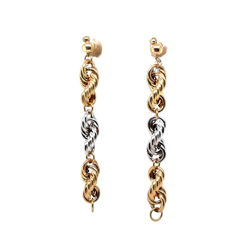 10kt Tri Gold Fancy Earrings