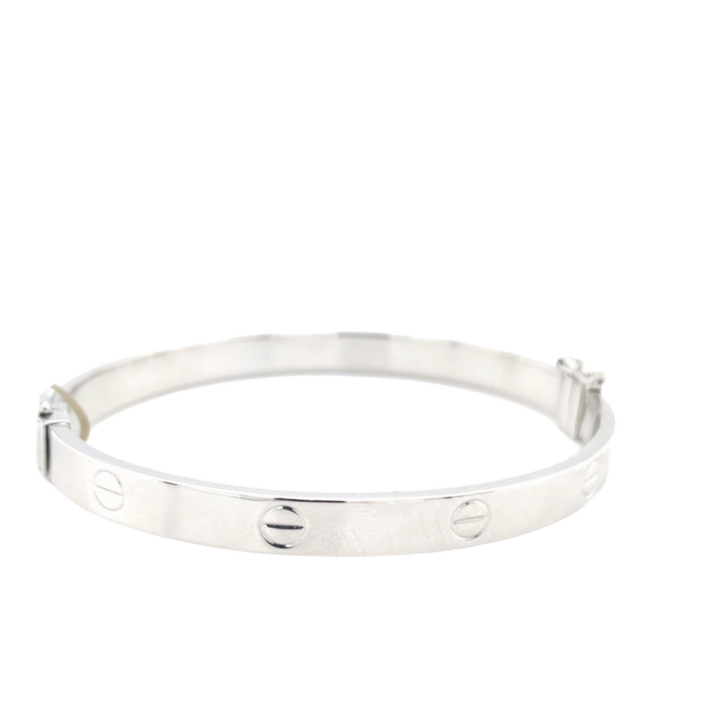 10kt White Gold Oval Bangle